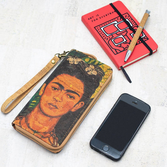 Classic Frida Art Cork Zipper Wallet- BAG-2076-E-2