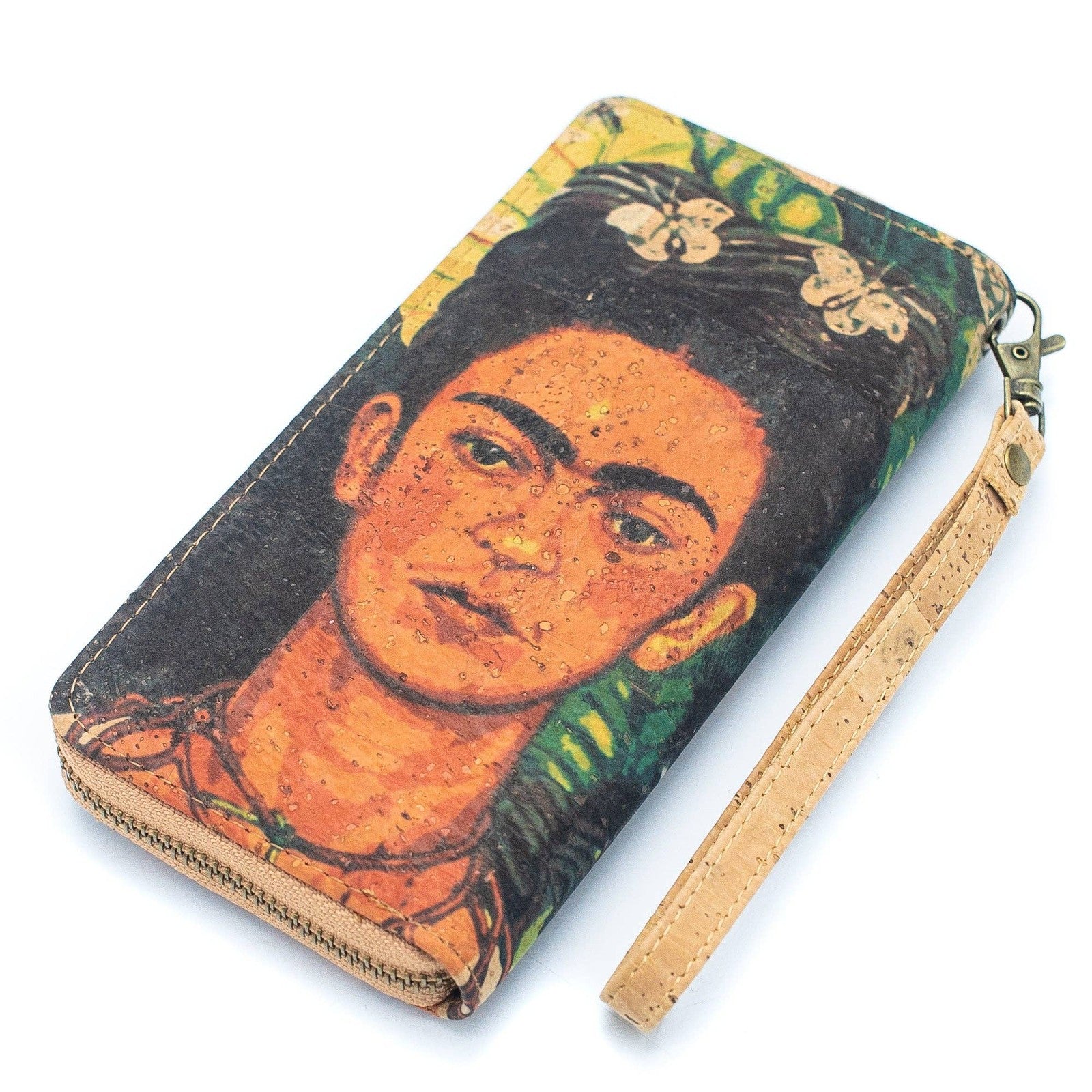 Classic Frida Art Cork Zipper Wallet- BAG-2076-E-6