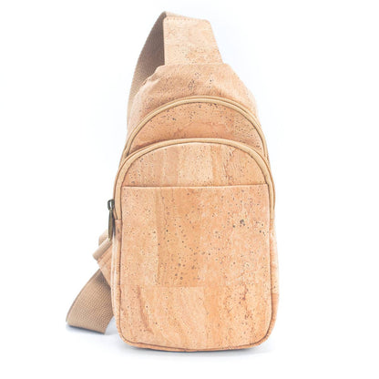 Natural Cork Brown and Black Men's Sling Bag: Stylish BAG-2273-0