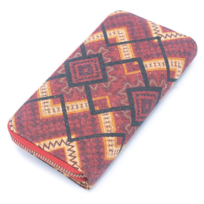 Folding wallet Mandala flower pattern- Vegan Cork Wallet BAG-2220-4