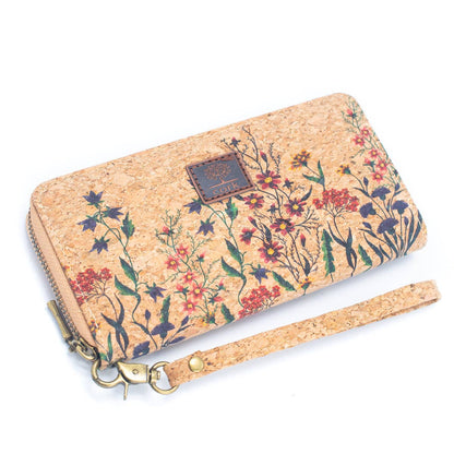 Various patterns natural cork women zipper card wallet BAG-2235-11