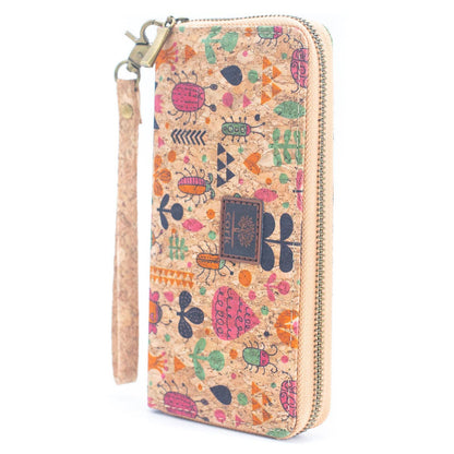 Various patterns natural cork women zipper card wallet BAG-2235-17