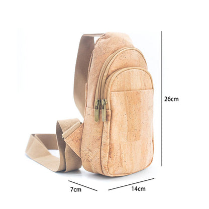 Natural Cork Brown and Black Men's Sling Bag: Stylish BAG-2273-7