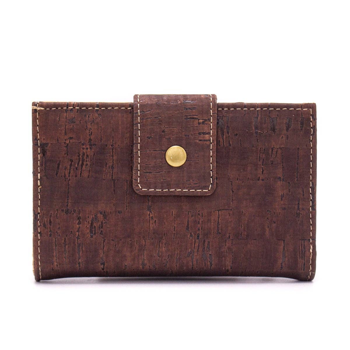 Brown navy cork billfold card vegan women wallet BAG-2016-10